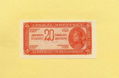 Yugoslavia 20 Dinara without serial no 1944