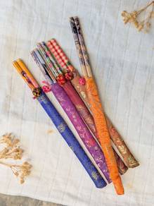 精致筷子🥢chopstick set with cloth bag & ribbon deco,