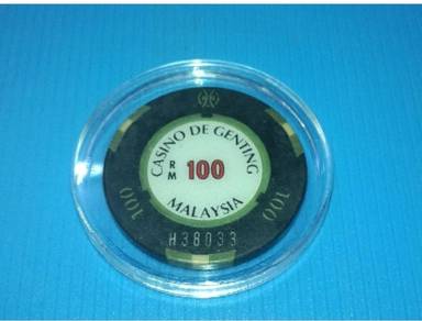 Genuine vintage RM100 casino chips from Malaysia