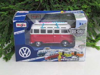 Maisto 10cm Diecast VW Volkswagen T1 Red Samba Bus