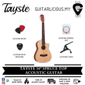 Tayste 34" Acoustic Travel Guitar, Spruce Top