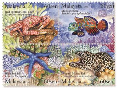 Mint stamp Underwater Life Malaysia 2012