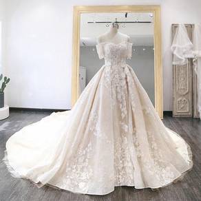 Cream r fishtail wedding bridal dress gown RB1253