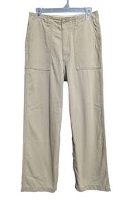 wide straight baker pants beige
