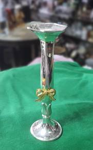 Silver-plated single-flower vase