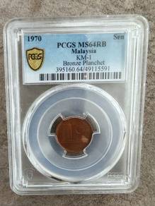 Malaysia 1 sen 1970 Graded 