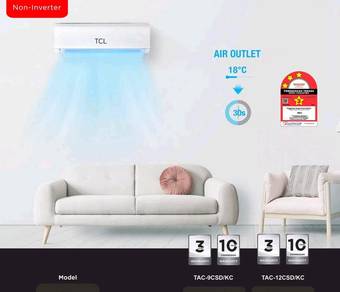 TCL 1hp aircond murah + pasang