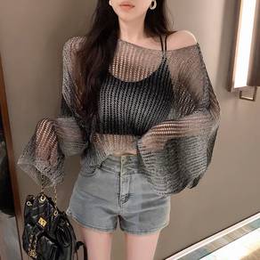 Women irregular long sleeve sweater