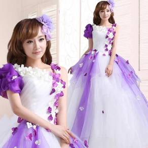 Purple white prom wedding dress gown RBP0809