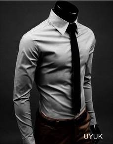A530B KEMEJA KELABU LENGAN PANJANG MAN SHiRT 🔥