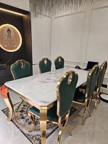 LUXURY 6-Seater Dining Set | Marble-Look Top • Gol