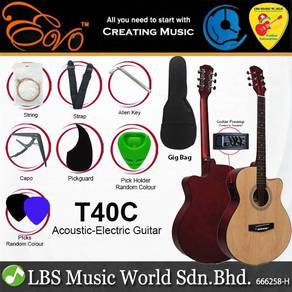 Evo T-40C 40 Inch Concert Acoustic Electric Guitar