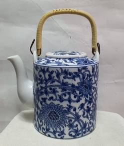 Vintage Asian Fine Porcelain Teapot - Decorated wi