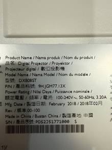 Projector Benq Model DX808ST