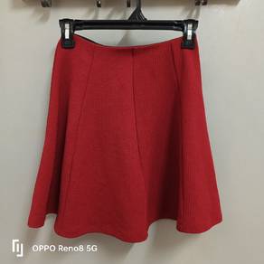Pull & Bear Red Flare Skirt