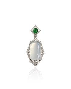 750 WHITE GOLD DIAMOND & JADE Pendant (EC00138WGP)