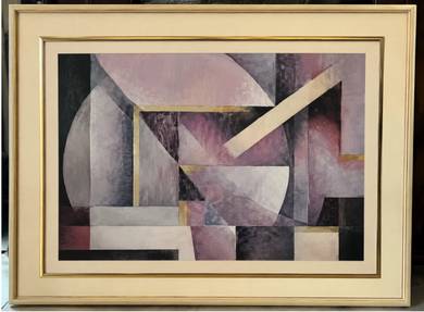 Framed Abstract Geometric Painting
