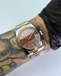 Custom Seiko Mod 36mm 2-Tone Chocolate Brown Rose