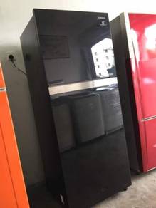 Black Glass Fridge Samsung Refrigerator Peti Sejuk
