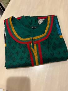 Dark Green Full Sleeve Kurti (Top Only)