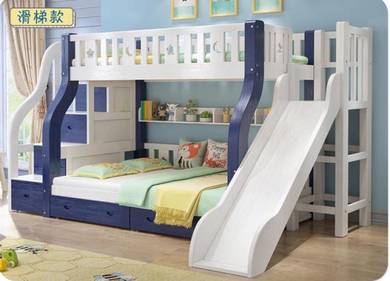 Double decker katil children slides Bed frame 1