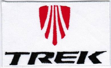 Trek WHITE Bicycle Racing Badge Iron On Patch
