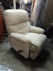Cream fabric recliner
