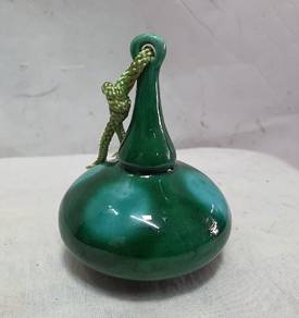Kutani ware mini clay bell Green porcelain / in Ja