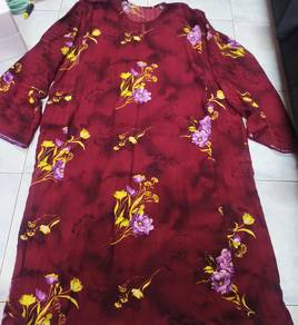 baju kurung floral maroon ❤️💜💛