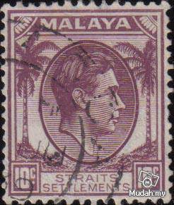 1937 Straits Settlements King George VI 10c Stamp