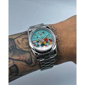 Custom S. Mod 36mm Turquoise Green Celebration