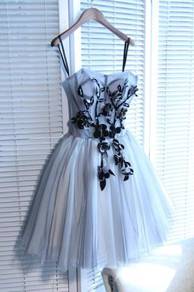Grey puffy wedding bridal prom dress RBP0371