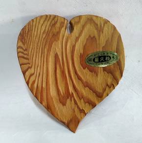 Set of 5 Heart Shape Dish Wood Walnut