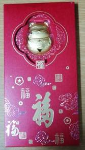 Tomei Pure Gold Maneki Neko Gold Foil Red Packet