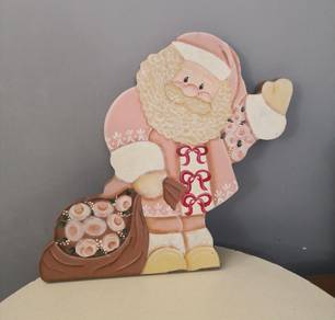 Wooden double sided Santa Claus decor