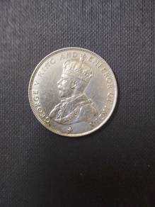 King GEORGE V-1921-50 CENTS Silver .500 fine .EF/B