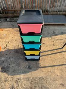 5 Tier Plastic Tray Drawer Cabinet Laci Rack