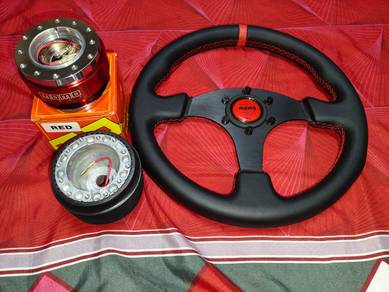 Steering momo 13inci + bosskit + quick release