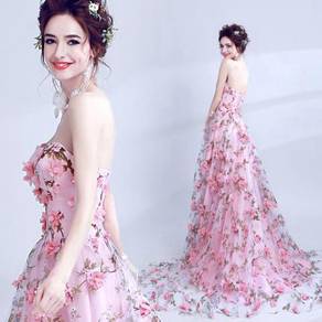 Pink flower wedding bridal prom dress gown RB0384