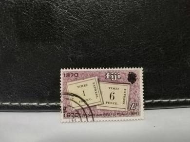 1970 Fiji Stamp First Stamp Rose Quadrille Paper