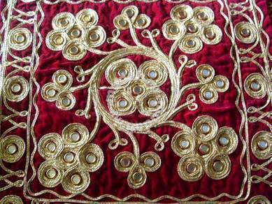 Intricate Gold Embroidered Sequin Cushion Covers