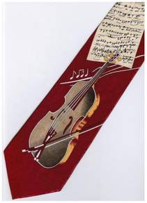 Violin Cello Musical Instrument 5 Cartoon Neck Tie
