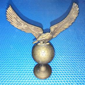 Vintage Brass Eagle on Globe Finial Figure