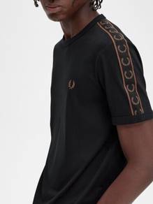 Fred Perry Black Contrast Tape Ringer