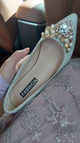 Kasut Kahwin Heels Silver Glitter Saiz 34
