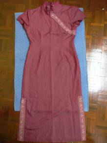 Maroon SCARLET long Cheongsam