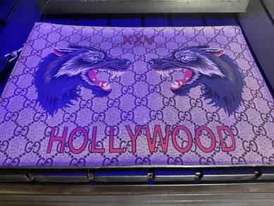 Gucci GG Supreme "XXV Hollywood" Dual Wolf Pouch/C