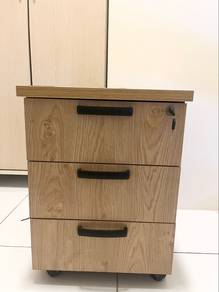 3-Drawer Wooden Storage Cabinet with Lock