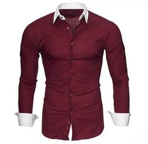 RA5120 DARK RED CASUAL FORMAL LONG SLEEVE SHiRT