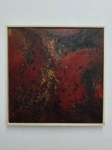 Red painting with frame 